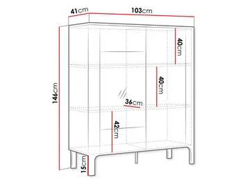 Aggarwal Vitrinskåp 103 cm med Belysning - Products - Förvaring - Skåp - Vitrinskåp