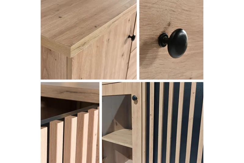 Aldbrough Vitrinskåp 40,6 djup 86,4 cm bred 191 cm hög Trä Glas - Trä/Svart - Products - Förvaring - Skåp - Vitrinskåp