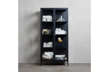 Ambra Vitrinskåp 40,3 cm djup 90 cm bred 190 cm hög Mörk Metall - Svart - Products - Förvaring - Skåp - Vitrinskåp