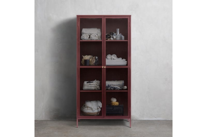 Azza Vitrinskåp 90x190 cm - Röd - Products - Förvaring - Skåp - Vitrinskåp