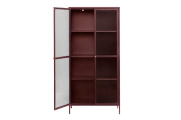 Azza Vitrinskåp 90x190 cm - Röd - Products - Förvaring - Skåp - Vitrinskåp