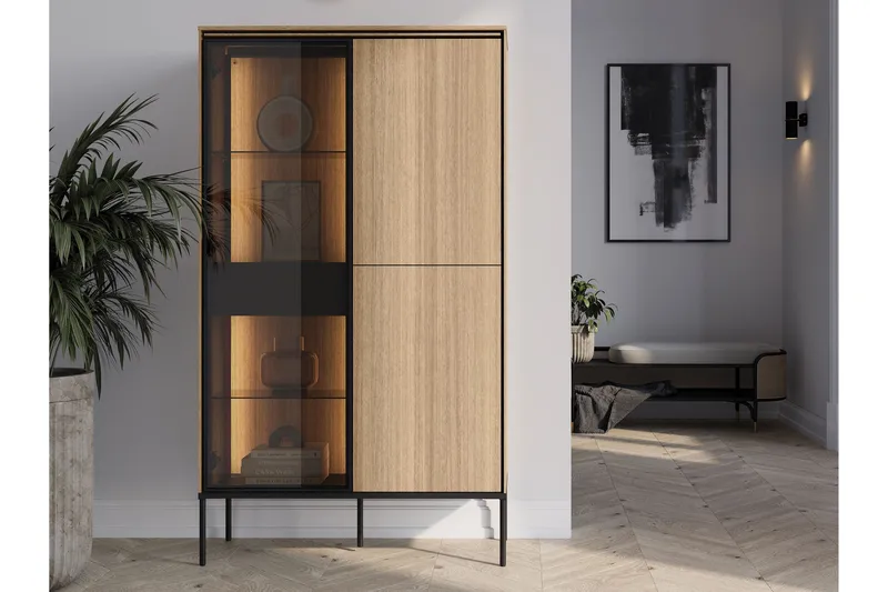 Basici Vitrinskåp 91x158 cm - Vit - Products - Förvaring - Skåp - Vitrinskåp