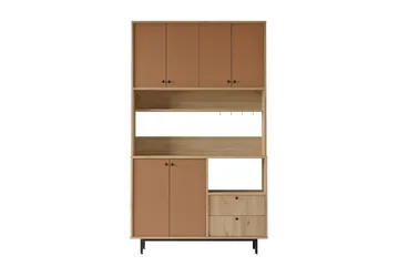 Donae Highboard - Ek/Röd - Products - Förvaring - Skåp - Förvaringsskåp