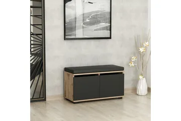 Drago Skoskåp 80 cm - Valnöt/Svart - Products - Förvaring - Skåp - Förvaringsskåp