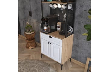 Flerfunktionsskåp Cerreta 157 Valnöt / Vit - Vit/Mörkfärgat trä - Products - Förvaring - Skåp - Förvaringsskåp