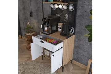 Flerfunktionsskåp Cerreta 157 Valnöt / Vit - Vit/Mörkfärgat trä - Products - Förvaring - Skåp - Förvaringsskåp