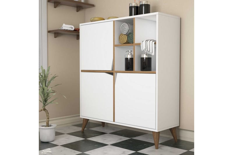 Hovdane Förvaringsskåp 100 cm - Vit/Brun - Products - Förvaring - Skåp - Förvaringsskåp