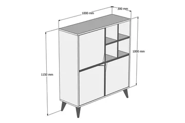 Hovdane Förvaringsskåp 100 cm - Vit/Brun - Products - Förvaring - Skåp - Förvaringsskåp