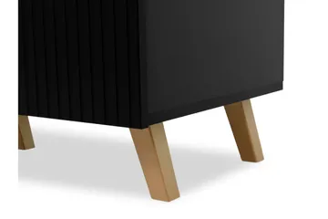 Juniskär Ribbad Vitrinskåp 40 cm djup 59,6 cm bred 182 cm hög trä - Svart/Guld - Products - Förvaring - Skåp - Vitrinskåp