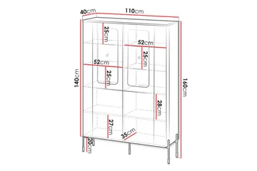Sherie Vitrinskåp 110x160 cm - Svart - Products - Förvaring - Skåp - Vitrinskåp