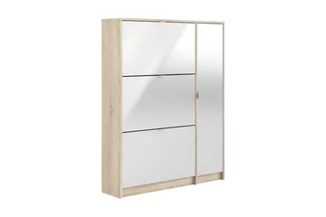 Shoey Skoskåp 3 Fack - Trä/natur/Vit - Products - Förvaring - Skåp - Förvaringsskåp