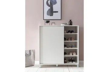 Skoskåp Wohnling melaminbelagd MDF, skjutdörrar, för 20 par Vit - Vit - Products - Förvaring - Skåp - Förvaringsskåp