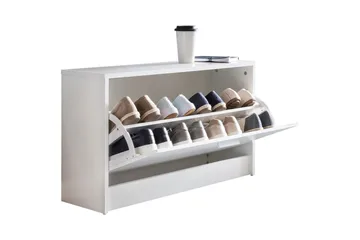 Skoskåp Wohnling SPLIT med fällbara fack, foliebelagd spånskiva Vit - Vit - Products - Förvaring - Skåp - Förvaringsskåp