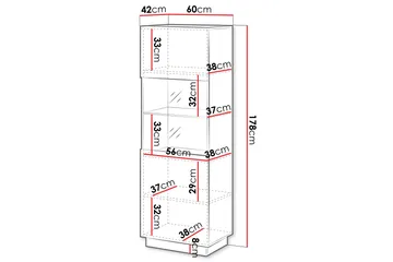 Torvalen Vitrinskåp 60x178 cm - Beige - Products - Förvaring - Skåp - Vitrinskåp