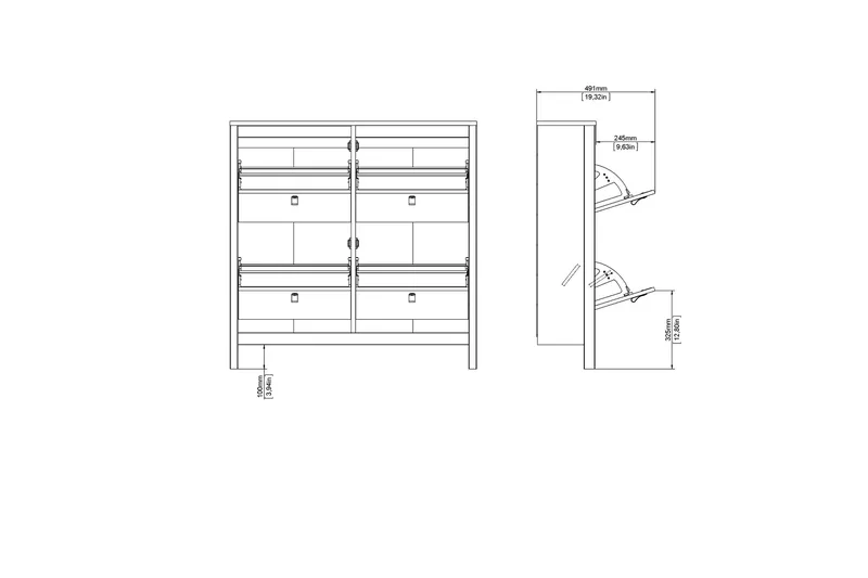 Vallvidera Skoskåp 25x102 cm - Svart/Natur - Products - Förvaring - Skåp - Förvaringsskåp