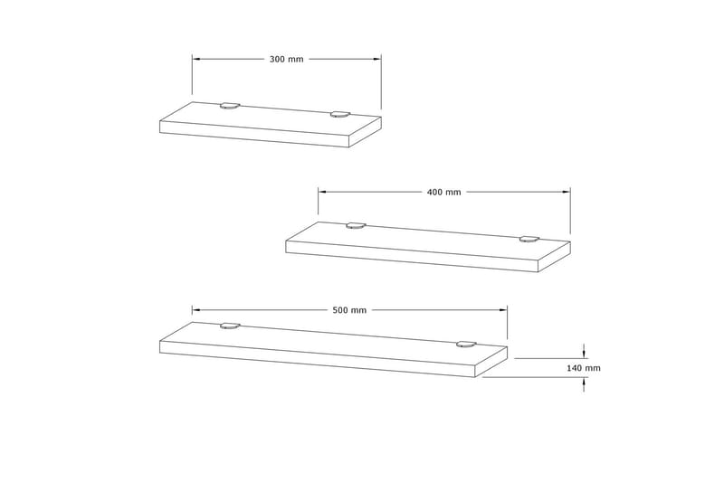 Cordin Vägghylla 2x30 cm 3-pack - Natur - Products - Förvaring - Småförvaring - Väggförvaring