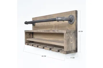 Crystalann Vägghylla 60 cm - Valnöt/Svart - Products - Förvaring - Småförvaring - Väggförvaring