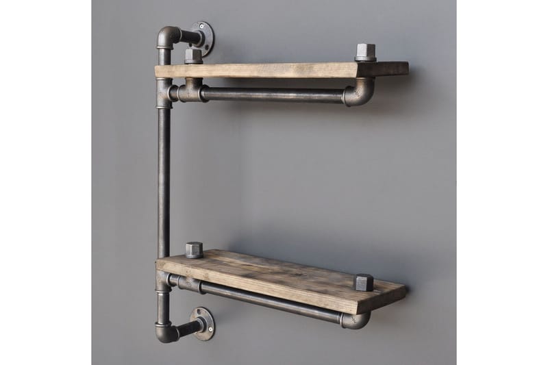 Evila Vägghylla Rör/Trä - Trä/Svart - Products - Förvaring - Småförvaring - Väggförvaring