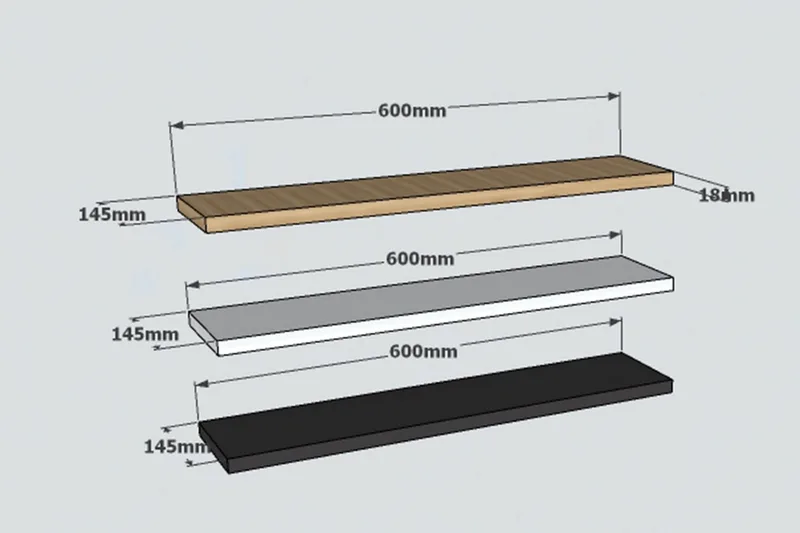 Lakasha Vägghylla 2 cm - Antracit - Products - Förvaring - Småförvaring - Väggförvaring
