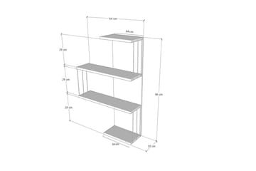 Ljusfors Vägghylla 96x65 cm - Vit/Antracit - Products - Förvaring - Småförvaring - Väggförvaring