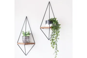 Pukkuri Pappershållare med Hylla 23 cm - Brun/Svart - Products - Förvaring - Småförvaring - Väggförvaring