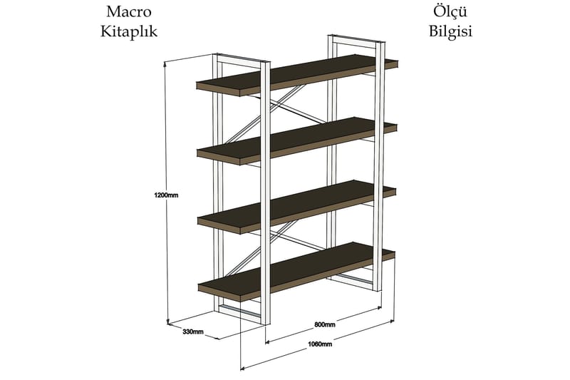 Puqa Design Bokhylla - Valnöt - Products - Förvaring - Småförvaring - Väggförvaring