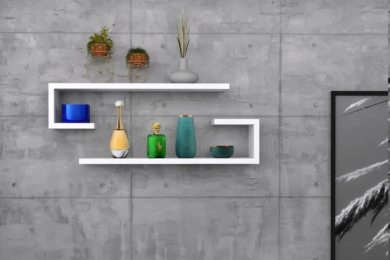 Sergoit Vägghylla 60x20 cm 4 Hyllor - Vit - Products - Förvaring - Småförvaring - Väggförvaring