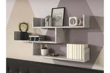 Trio Vägghylla 119x18x55 cm - Beige/Grå - Products - Förvaring - Småförvaring - Väggförvaring