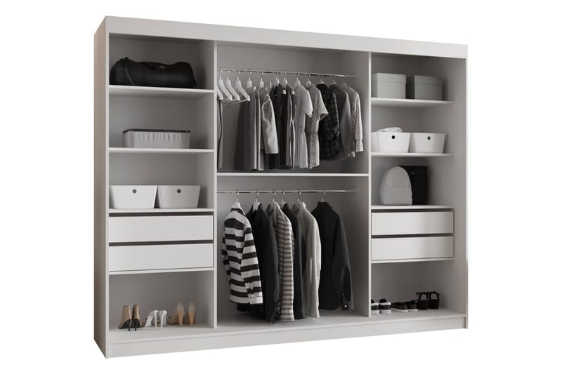 Tallmo Garderob m. Spegel 250x200 cm - Grön - Products - Förvaring - Garderober & garderobssystem