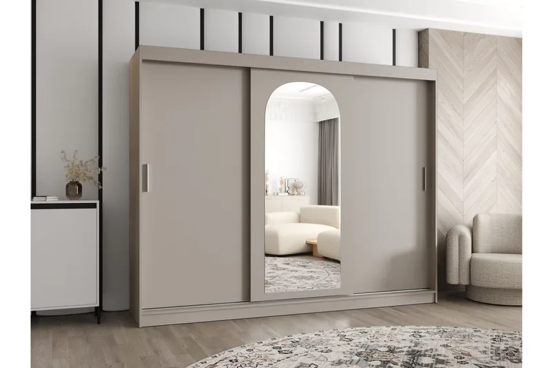 Tallmo Garderob m. Spegel 250x200 cm - Grön - Products - Förvaring - Garderober & garderobssystem
