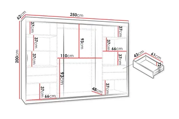 Tallmo Garderob m. Spegel 250x200 cm - Products - Förvaring - Garderober & garderobssystem
