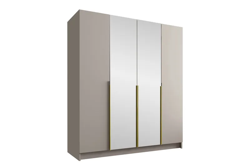 Vadstena Garderob med Spegel 200 cm, Kashmir/Guld