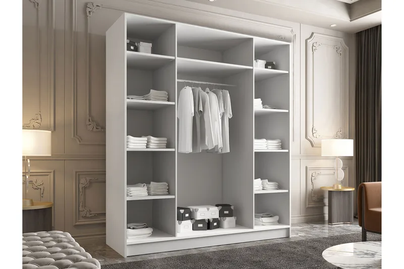 Vadstena Garderob med Spegel 200 cm - Kashmir/Guld - Products - Förvaring - Garderober & garderobssystem