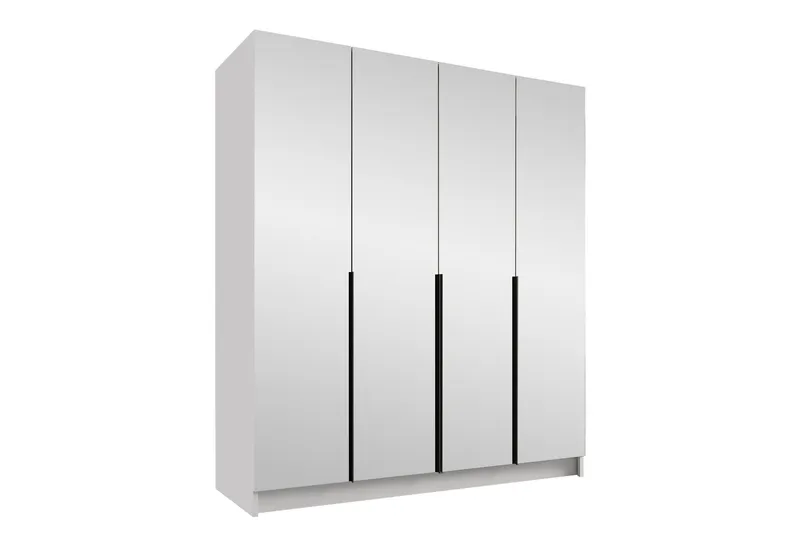 Vadstena Garderob med Spegel 200 cm, Vit/Svart