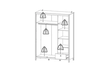 Vallvidera Garderob med Spegel 150x199 cm - Beige - Products - Förvaring - Garderober & garderobssystem