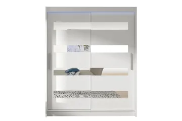 Westa Garderob 150x58x200 cm LED-belysning - Vit - Products - Förvaring - Garderober & garderobssystem