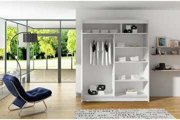 Westa Garderob 150x58x200 cm - Vit - Products - Förvaring - Garderober & garderobssystem