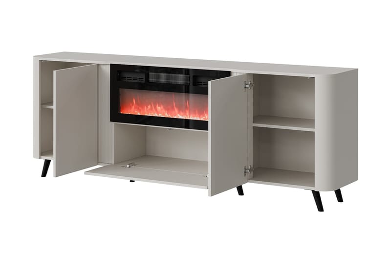 Clement Byrå 200 cm - Beige - Products - Inredning - Kaminer - Kamin utan skorsten - Elkamin