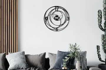 Achterdis Väggklocka Cirklar - Svart - Products - Inredning - Väggdekor - Väggklocka & väggur