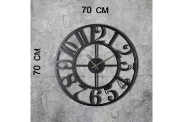 Dekorativ Metallväggklocka - Svart - Products - Inredning - Väggdekor - Väggklocka & väggur