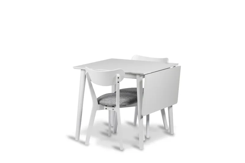 Åland Matgrupp 80-120 cm med 2 st Åland Stolar, Vit