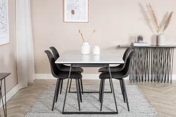 Admira Matgrupp 140 cm inkl 4 Ypas Stolar - Marmor/Vit/Svart - Products - Möbler - Bord & matgrupp - Matgrupp