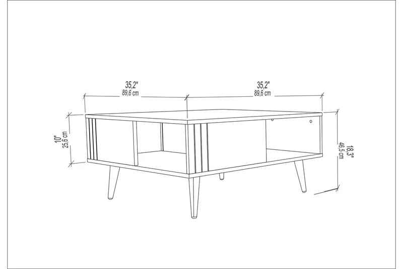 Andifli Soffbord 89,6x46,5x89,6 cm - Brun - Products - Möbler - Bord & matgrupp - Soffbord
