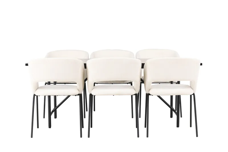 Astrid Matgrupp 200 cm Rektangulär med 6 Day stolar, Svart