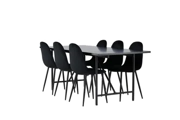 Astrid Matgrupp 200 cm Rektangulär med 6 Polar stolar - Svart - Products - Möbler - Bord & matgrupp - Matgrupp