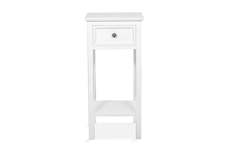 Cleana Sängbord 75 cm med Förvaring Låda, Vit