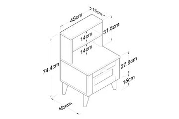 Eladia Sängbord 45 cm - Vit - Products - Möbler - Bord & matgrupp - Avlastningsbord & sidobord - Sängbord & nattduksbord