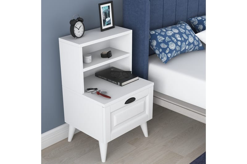 Eladia Sängbord 45 cm - Vit - Products - Möbler - Bord & matgrupp - Avlastningsbord & sidobord - Sängbord & nattduksbord