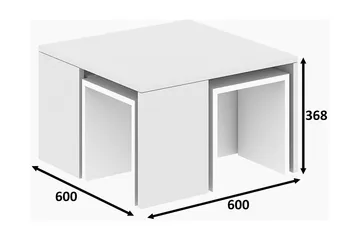 Elegancia Satsbord 60 cm 4 Bord - Vit - Products - Möbler - Bord & matgrupp - Avlastningsbord & sidobord - Satsbord