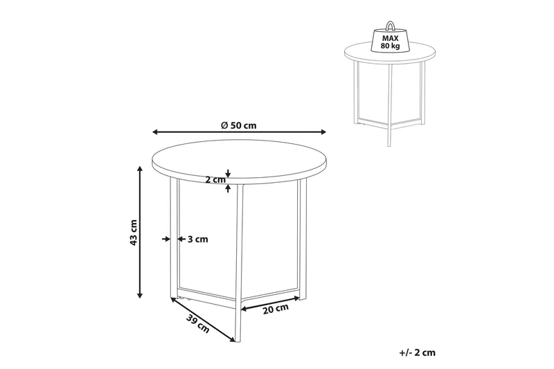 Filmore Sidobord 39 cm - Mörkt trä/Svart - Products - Möbler - Bord & matgrupp - Avlastningsbord & sidobord - Brickbord & småbord